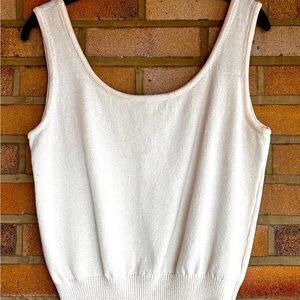 St John Basics designer women’s knit Sleeveless crop tank Top L